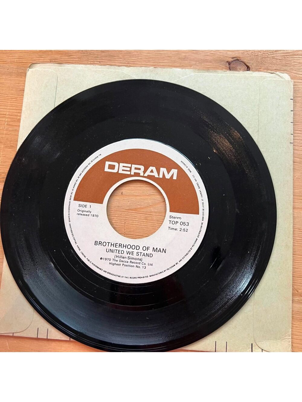 Brotherhood of Man/White Plains - United we Stand 45rpm VG+ R90